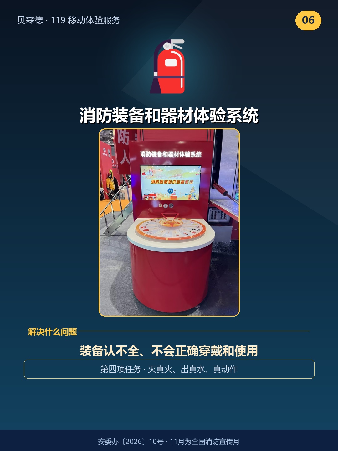 消防装备和器材体验系统——装备认不全、不会正确穿戴和使用