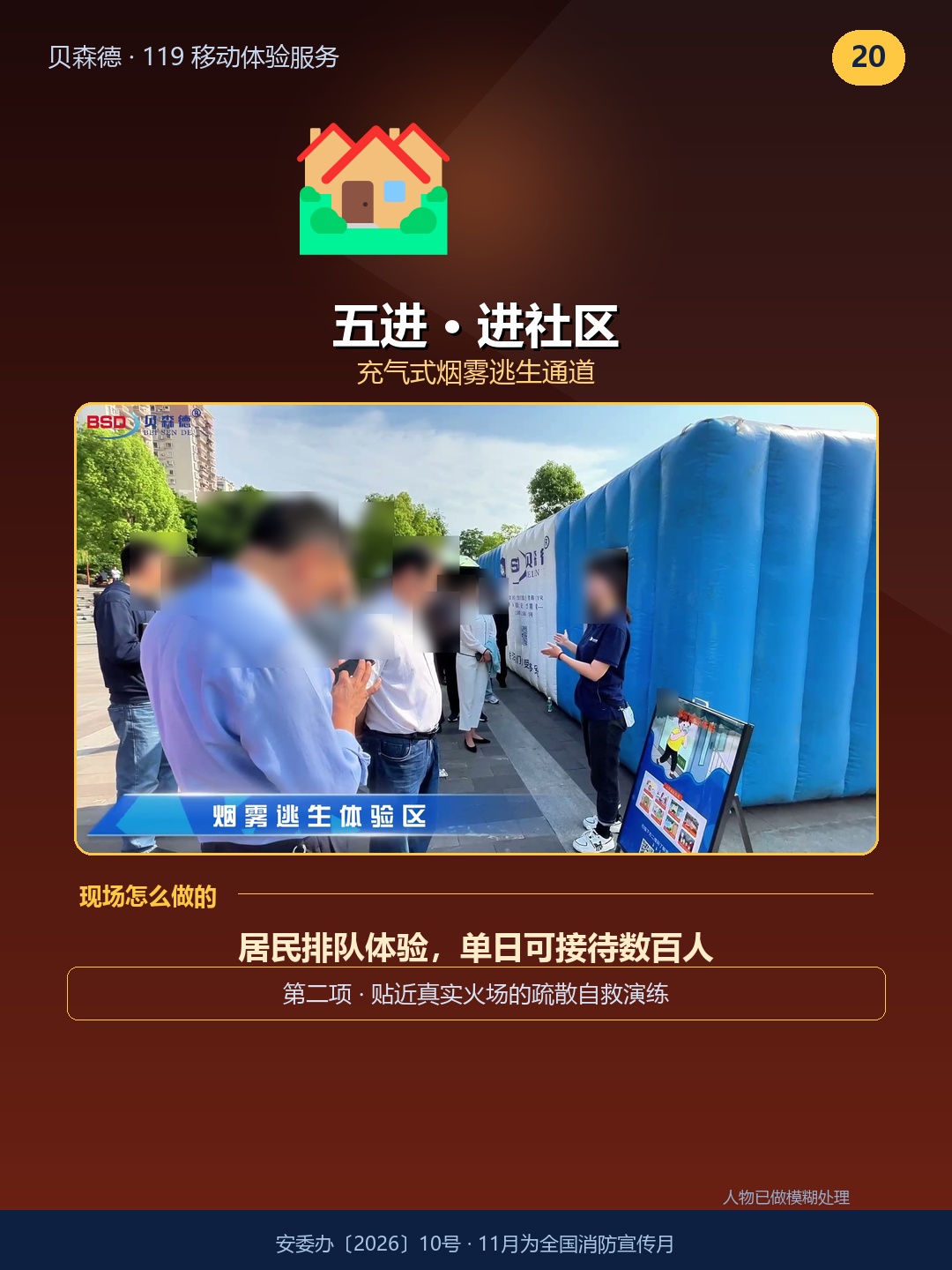 五进 · 进社区——充气式烟雾逃生通道