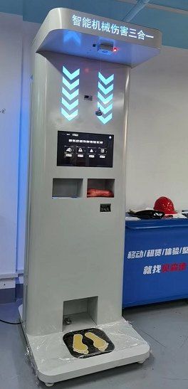 Inteligentny system doświadczeń obrażeń mechanicznych 3 w 1 (kask, obuwie ochronne, zgniecenie przez walcarkę)
